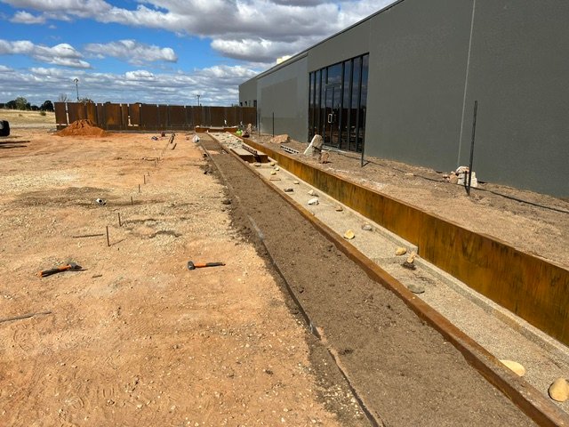 Water-feature construction progressing along